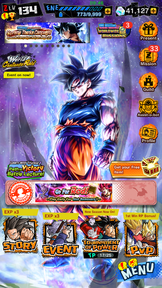 DB683~41127 Chrono~ULTRA UI Goku~LL Evolved Vegeta~LL Jiren:FP~UL Goku~ANDROID ONLY