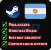 ARGENTINA REGION  2 YEARS OLD  0 HOURS PLAYED  NO GAMES [ORIGINAL EMAIL] INSTANT DELIVERY 