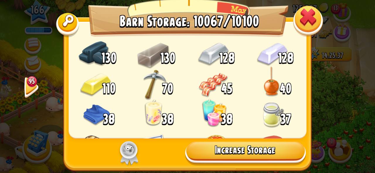 HAND PLAYED I'D-LAVEL-166 BEST DECORATIONS BARN STORAGE-10100 AVAILABLE-10067 SILO STROAGE-4200 AVAILABLE-3952 LOTS ANIMAL AVAILABLE 