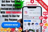 Very Special Account Instagram 10K Followers With Original Email Fast Delivery and Secure | 10k account Instagram lifetime Warranty.