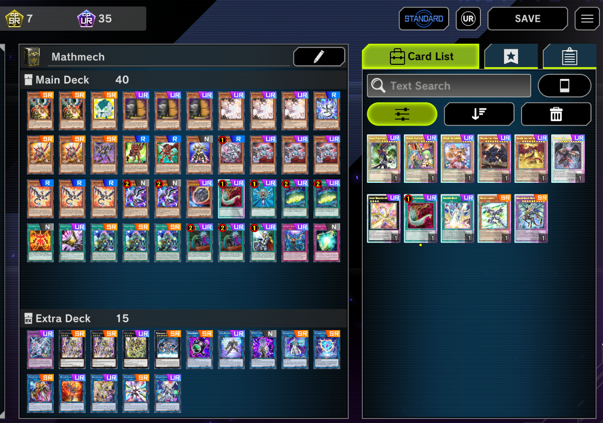 AC143-Lv20-9 Deck (Bystial Runick-Naturia-Ignister-Mathmech-Dragonlink-Dragonmaid)-11 Royale-CP UR 35