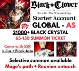 [AS-Global] [Julius + Black Asta] + 21000+ Black Crystal + 65-140 Bond Summon Ticket + Selective Summon Available