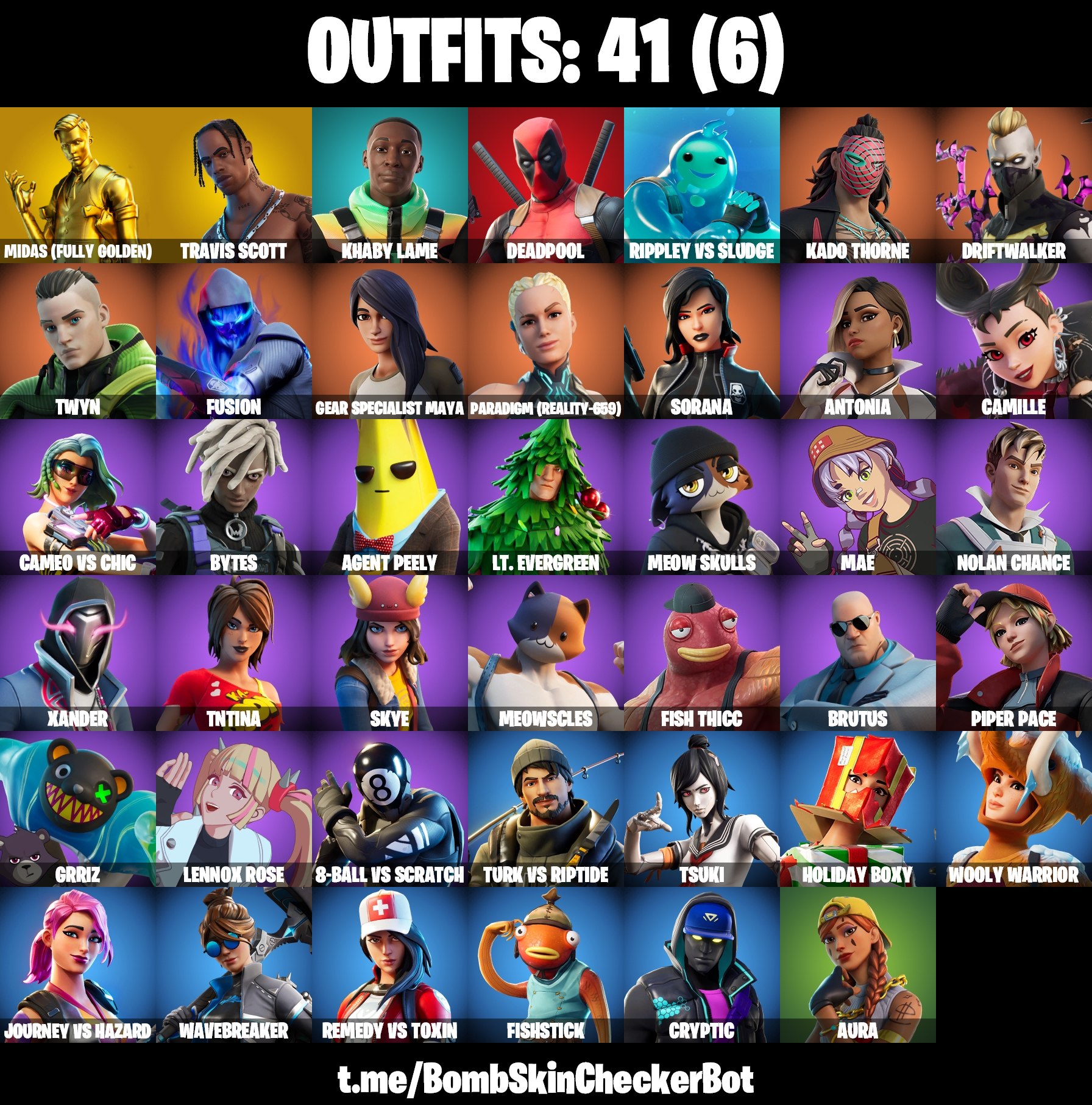 30 Skins / Travis Scott / FISHSTICK / GRRIZ / AGENT PEELY / Full Access ...