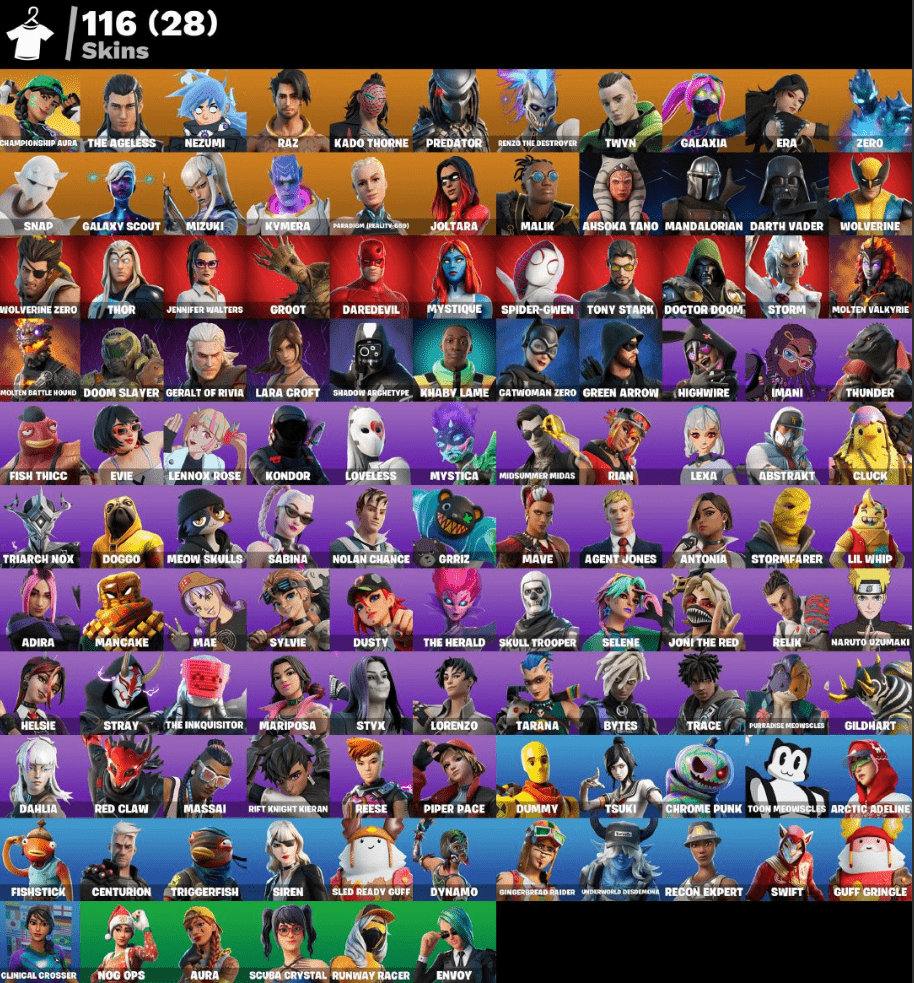 [PC] 116 skins | Championship Aura|Skull trooper|Aura|Fishstick|Full ...