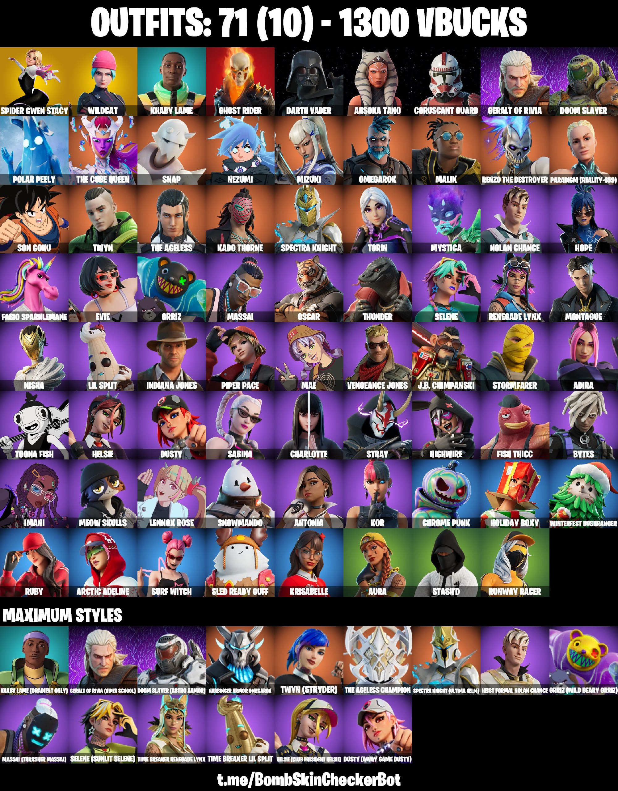 [PC/PSN/XBOX/NINTENDO] 71 Skins | Wildcat , Spidergwen (Stacy) , Surf ...