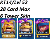 A42[KT 14][Lvl 52][3 Card Elite][28 Card Max][3 Evolution Max][6 Tower Skin]