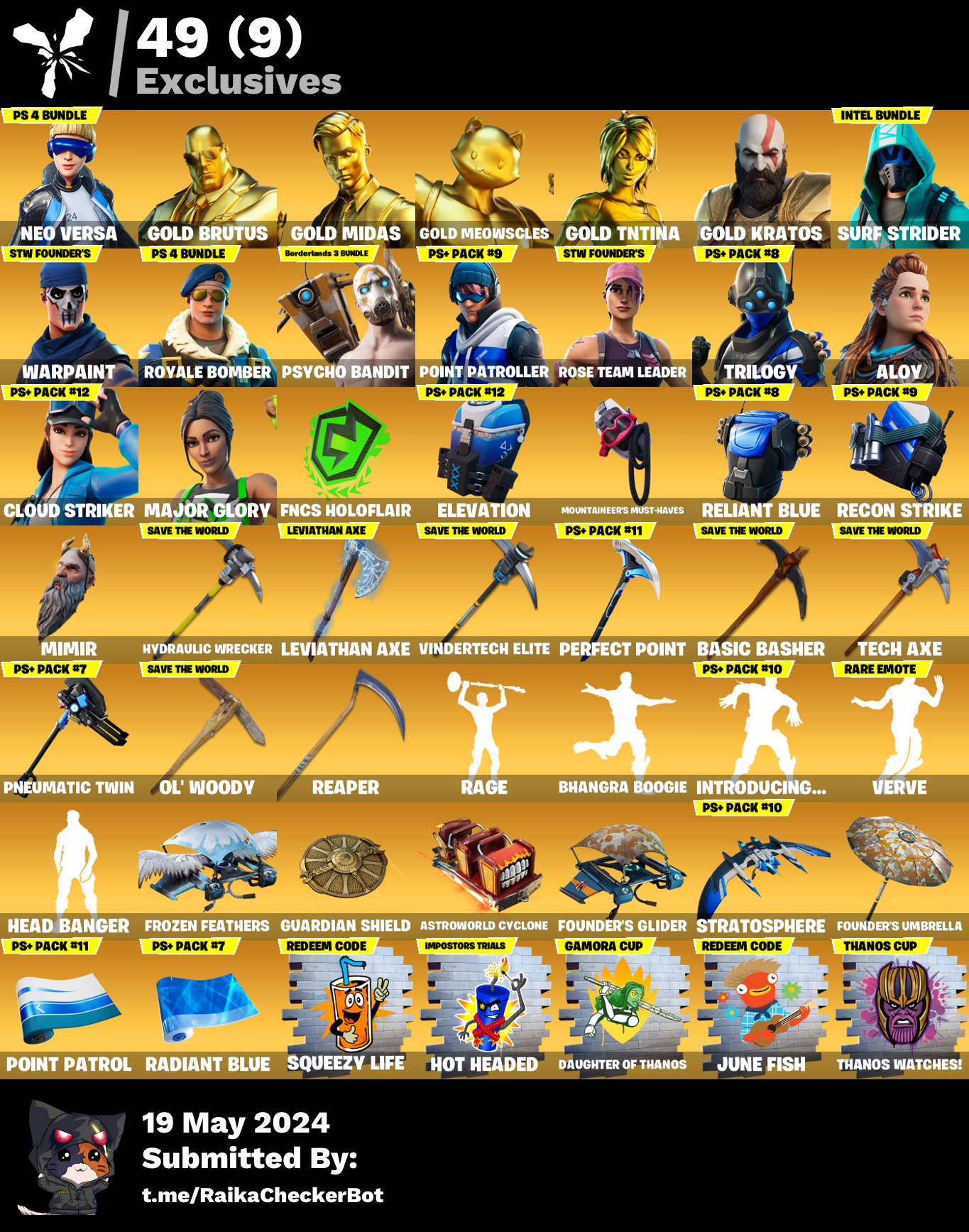 [PCX] 315 skins | OG STW | Neo Versa | Gold Brutus | Gold Midas | Gold ...