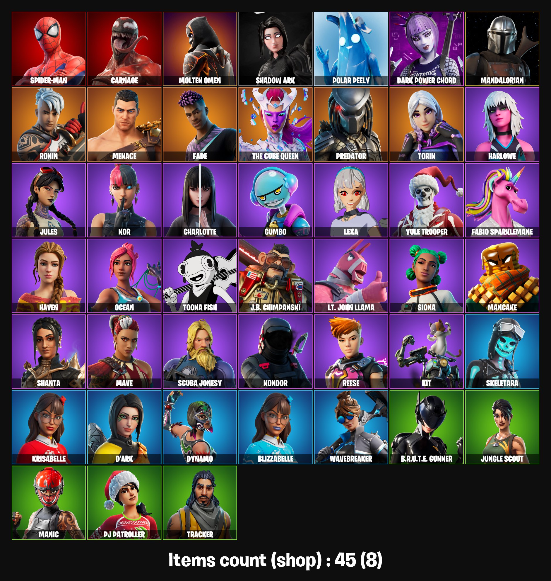 45 SKINS l EMAIL ACCESS l DYNAMO l SKELETARA l DARK POWER CHORD l YULE ...