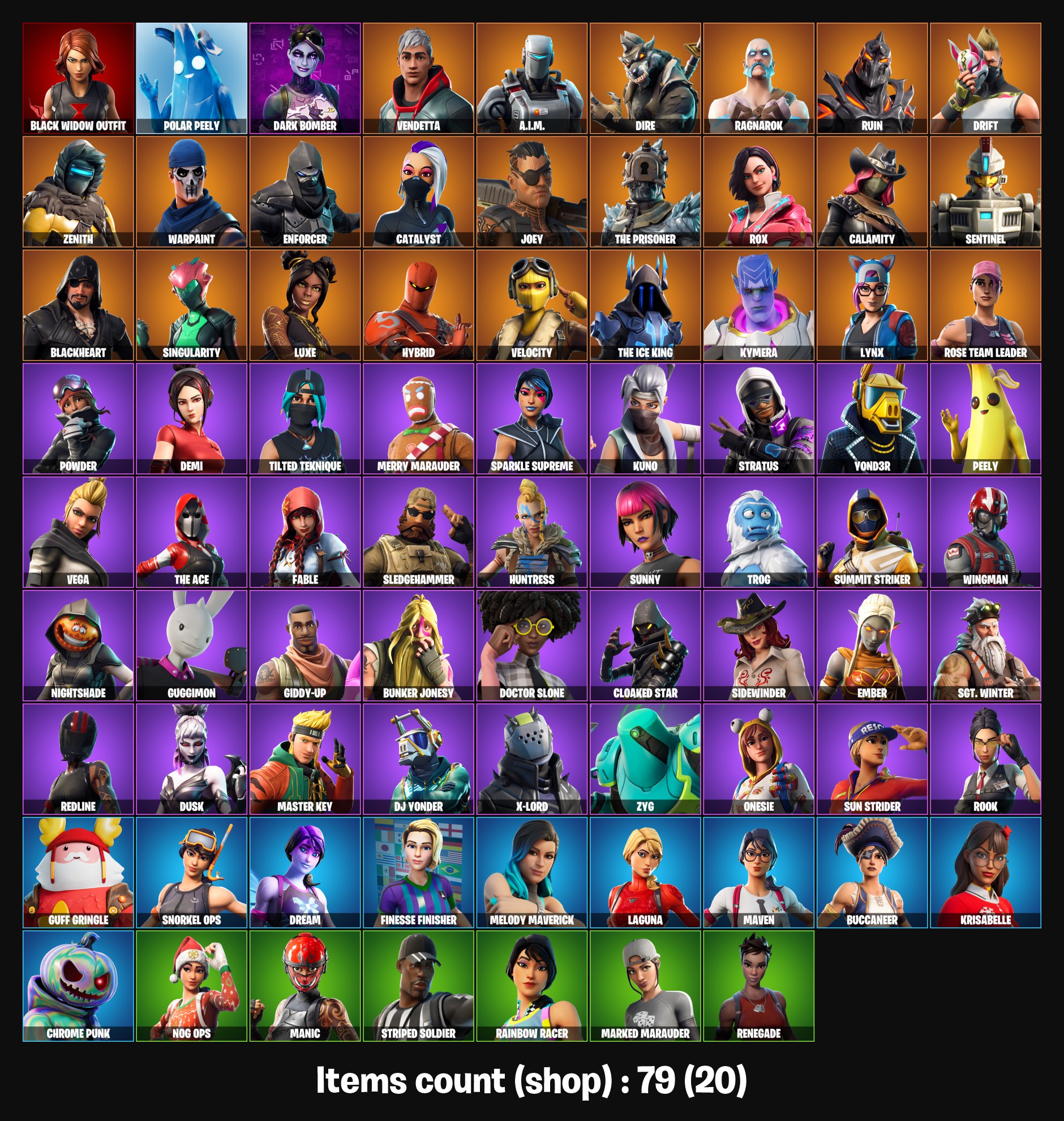 79 SKINS l EMAIL ACCESS l OG DRIFT l OG BLACK WIDOW OUTFIT l OG STW l ...