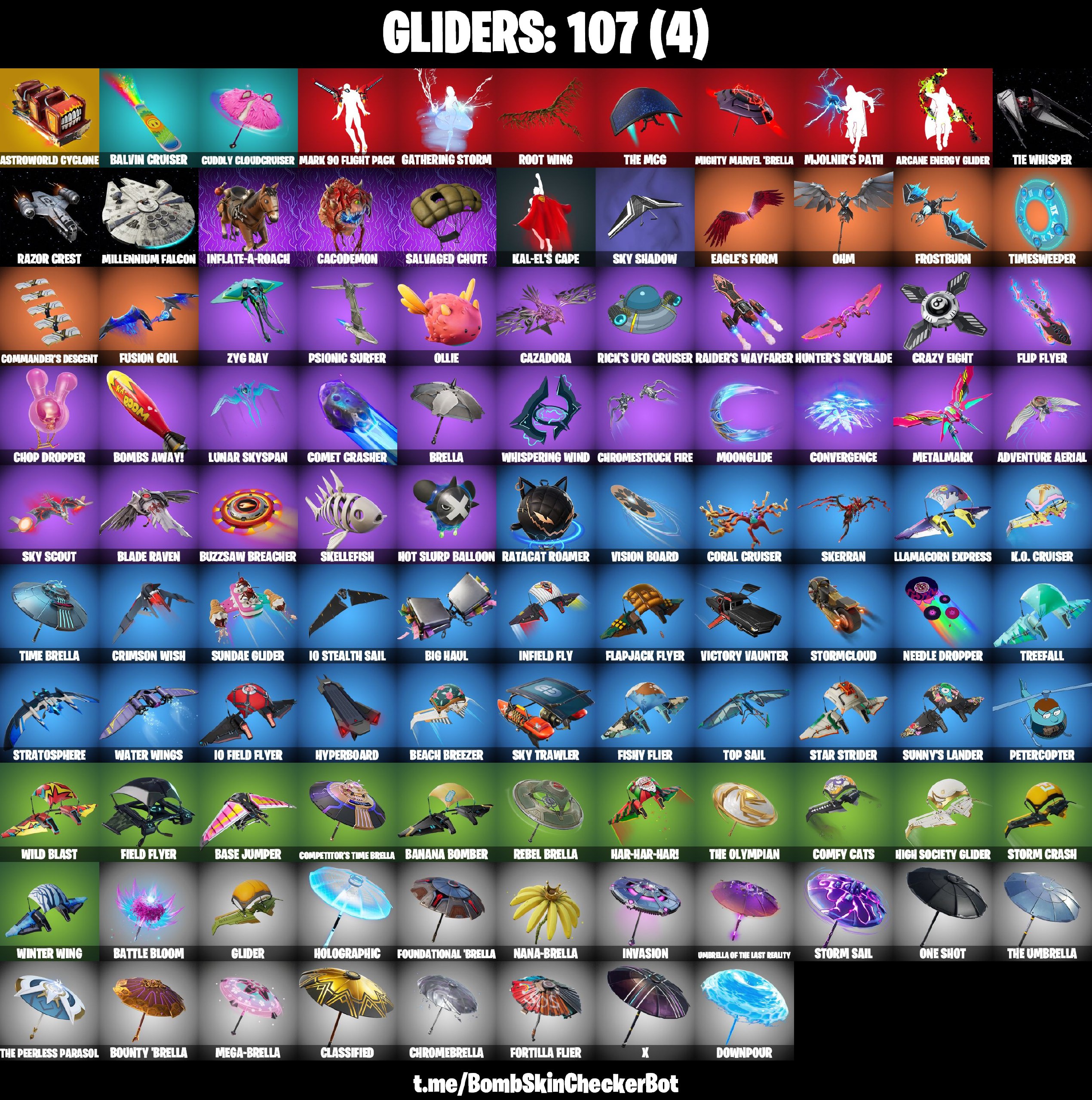 FA | PC | 116 Skins | Ikonik , Rage , Fishstick (World Cup) , Midas ...