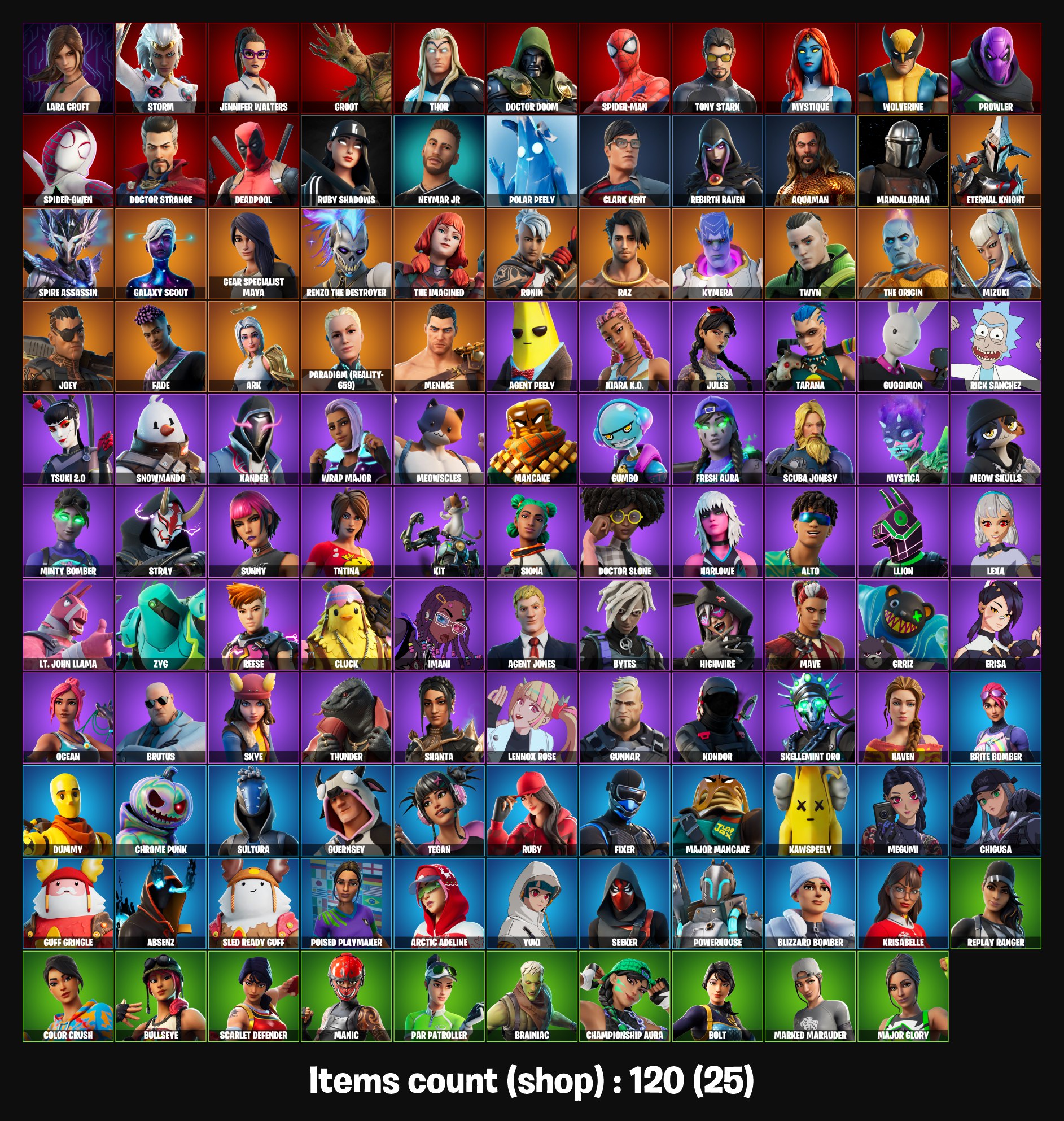 120 SKINS | EMAIL ACCESS | YUKI | STRAY | ARCTIC ADELINE | SPIDER-GWEN ...