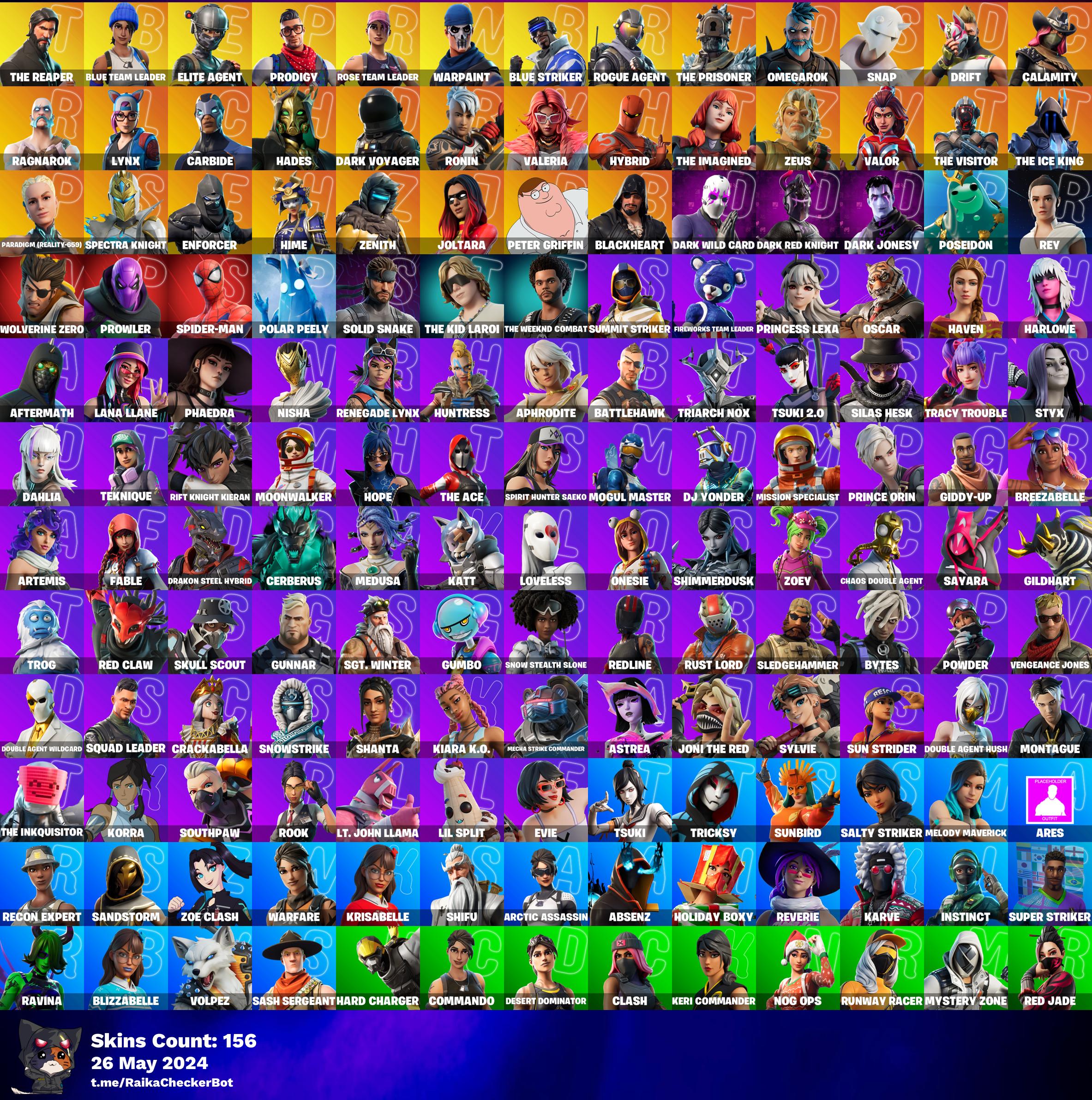 156 skins | OG STW | The Reaper | Blue Team Leader | Elite Agent | Prodigy  | Blue Striker | Rogue Agent | The Prisoner | Omegarok | Snap | - iGV