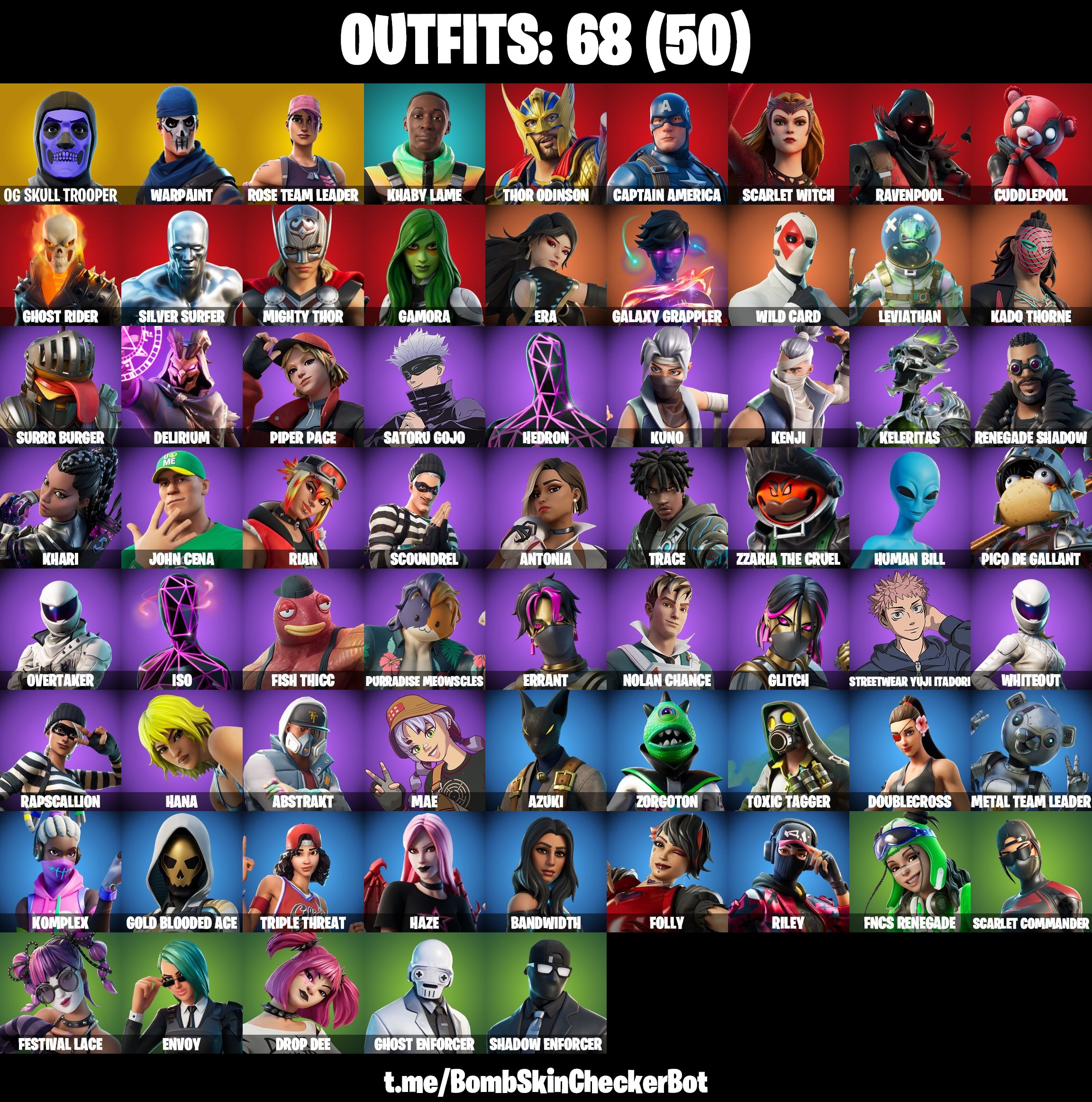 [PC / Nintendo / Xbox] 68 skins | og STW | og Skull Soldiers | fncs ...