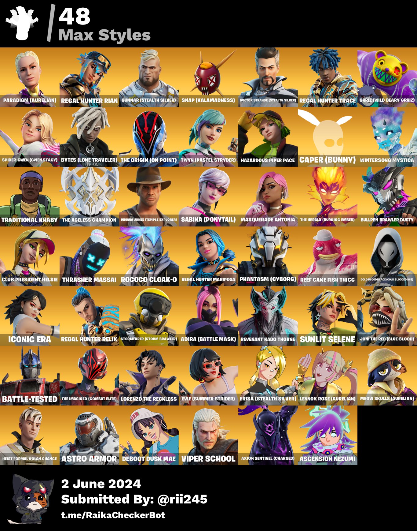 165 skins | Championship Aura | Backlash | Peter Griffin | Omegarok | Hades | Zeus | Renzo the Destroyer | The Ageless | Red Knight | 500 VB