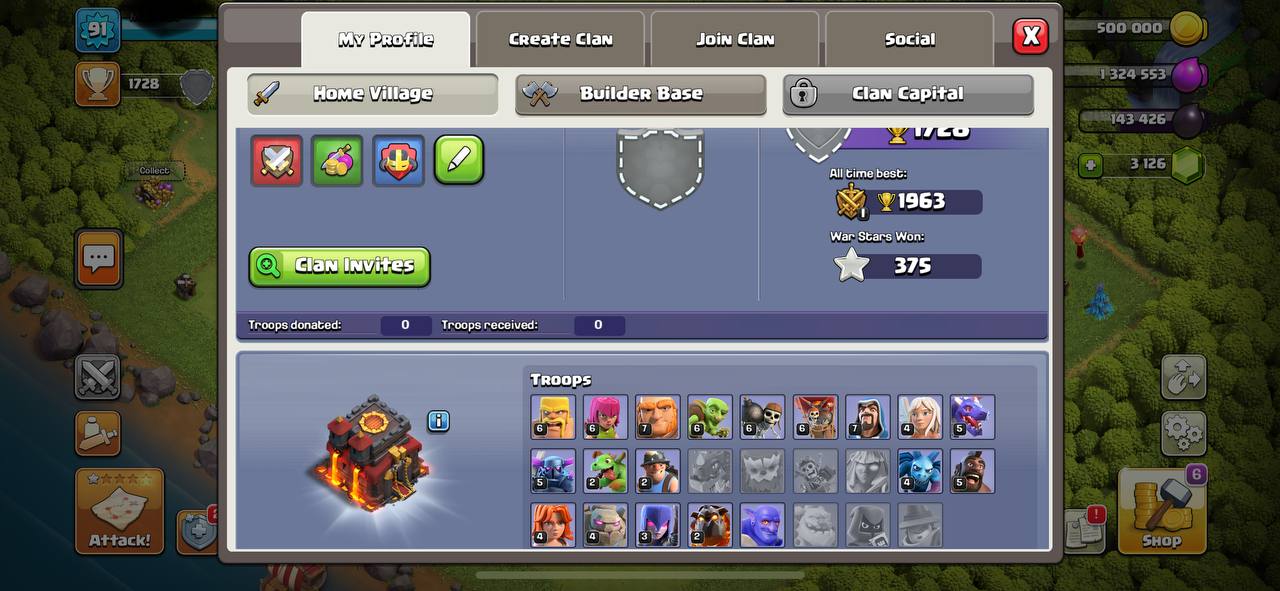 Clash of Clans Account Supercell ID FORSALE__level 91_ TH 10 #CC110