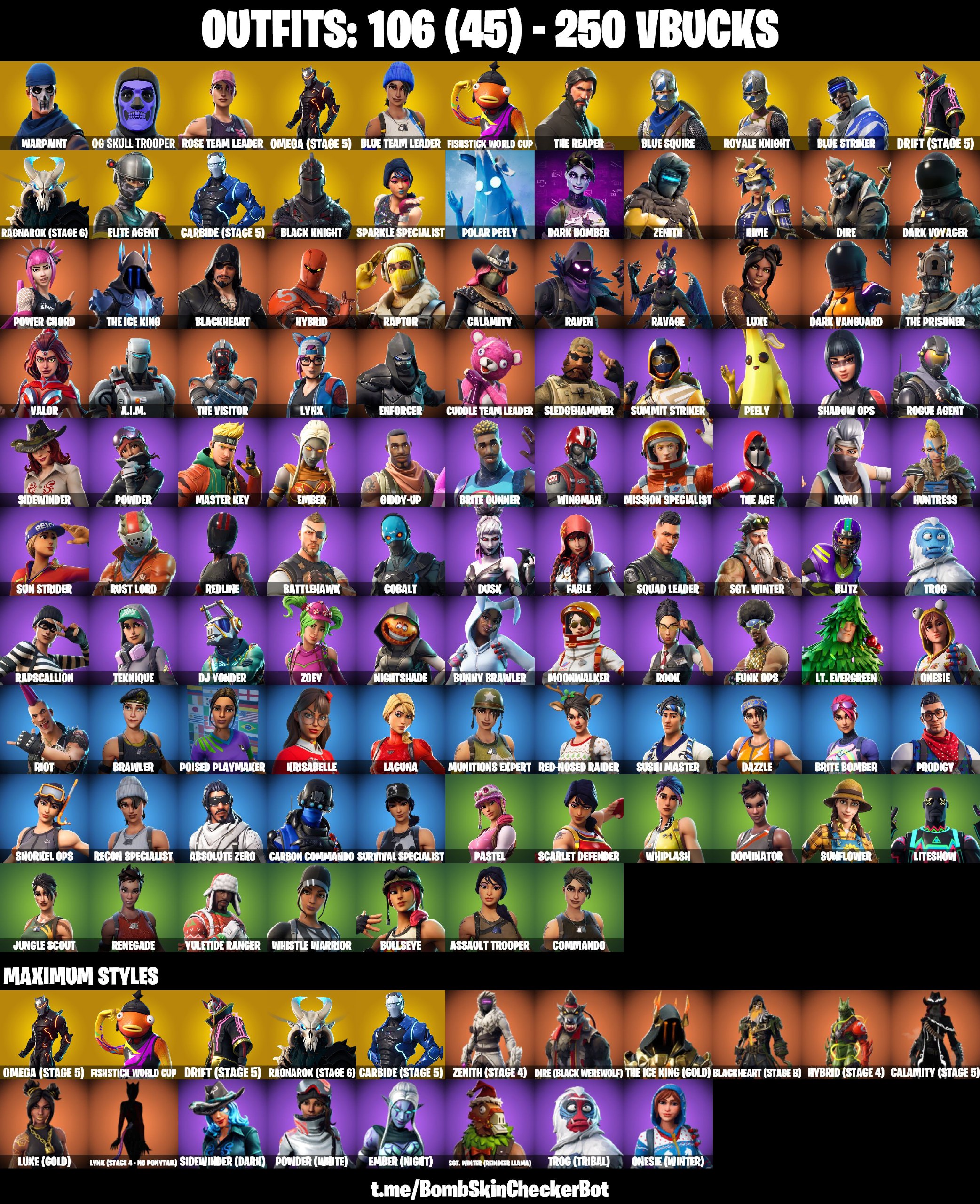 [PC|PSN|XBOX|NINTENDO] 106 Skins | OG Skull Trooper | Black Knight | AC ...