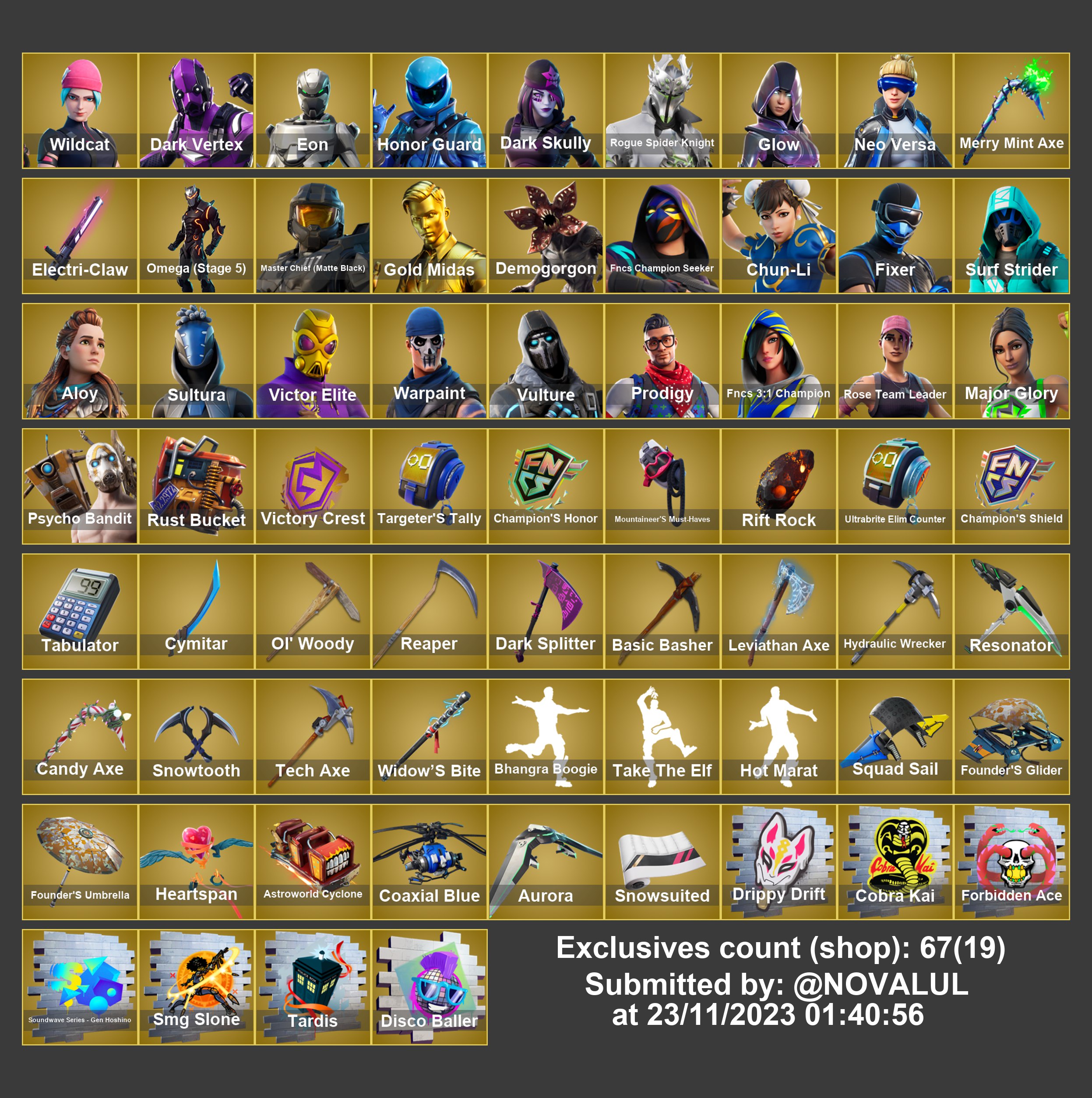 1089 SKINS RINEGADE RAIDER + OG SKULL + AERIAL + PRODIGY + IKONIK ...