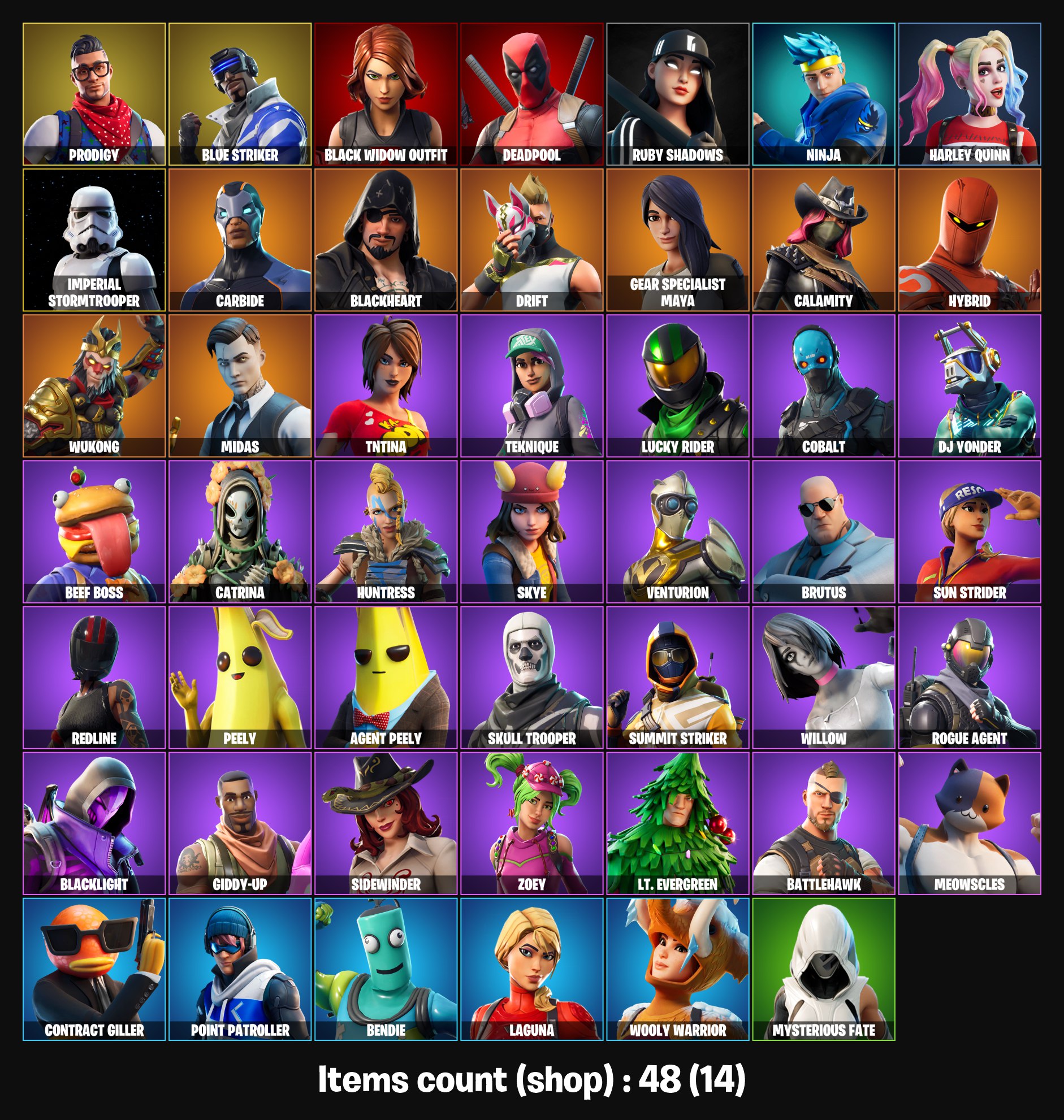 48 SKINS | EMAIL ACCESS | OG DRIFT | OG BLACK WIDOW OUTFIT | NINJA ...