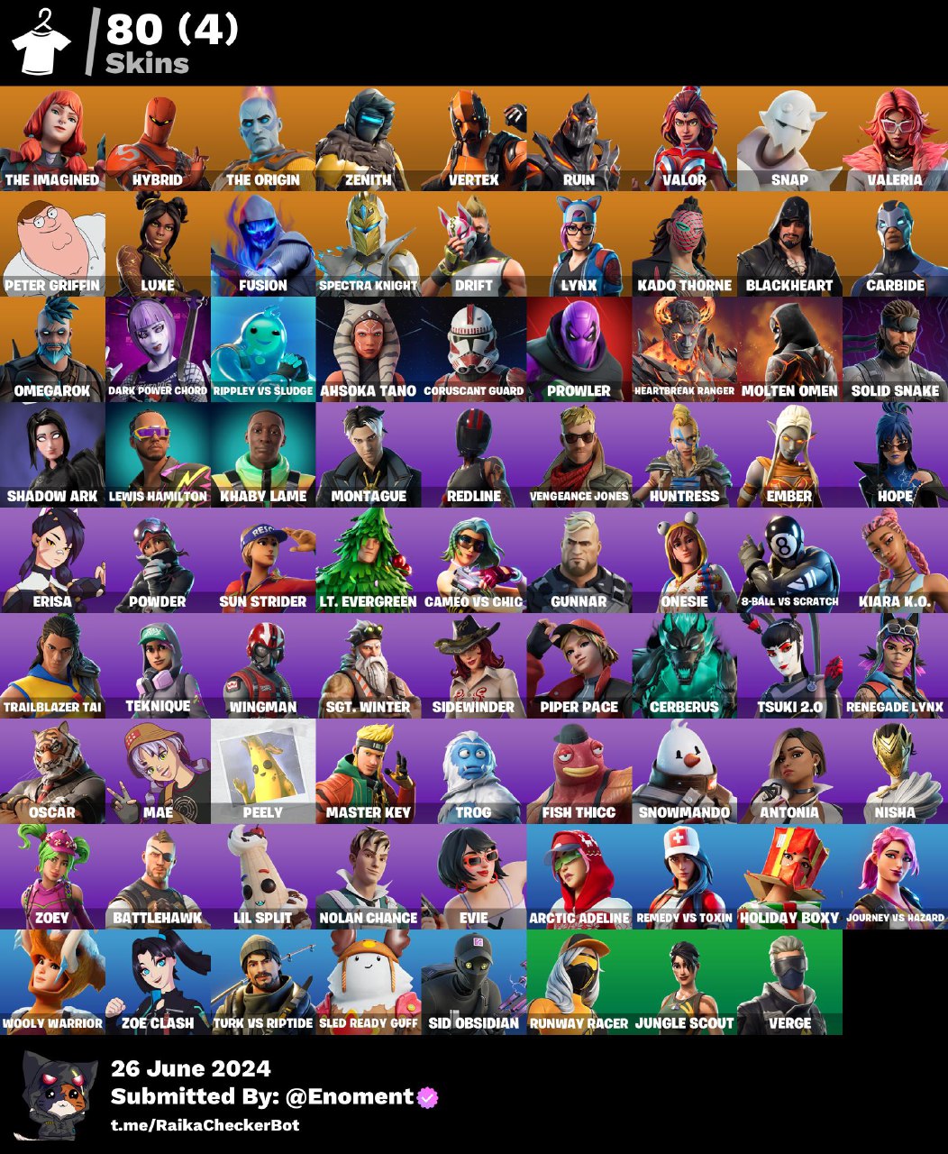 [PC/PSN/XBOX/NINTENDO] 80 skins |Reaper . Vertex / Drift /SHU5 - iGV