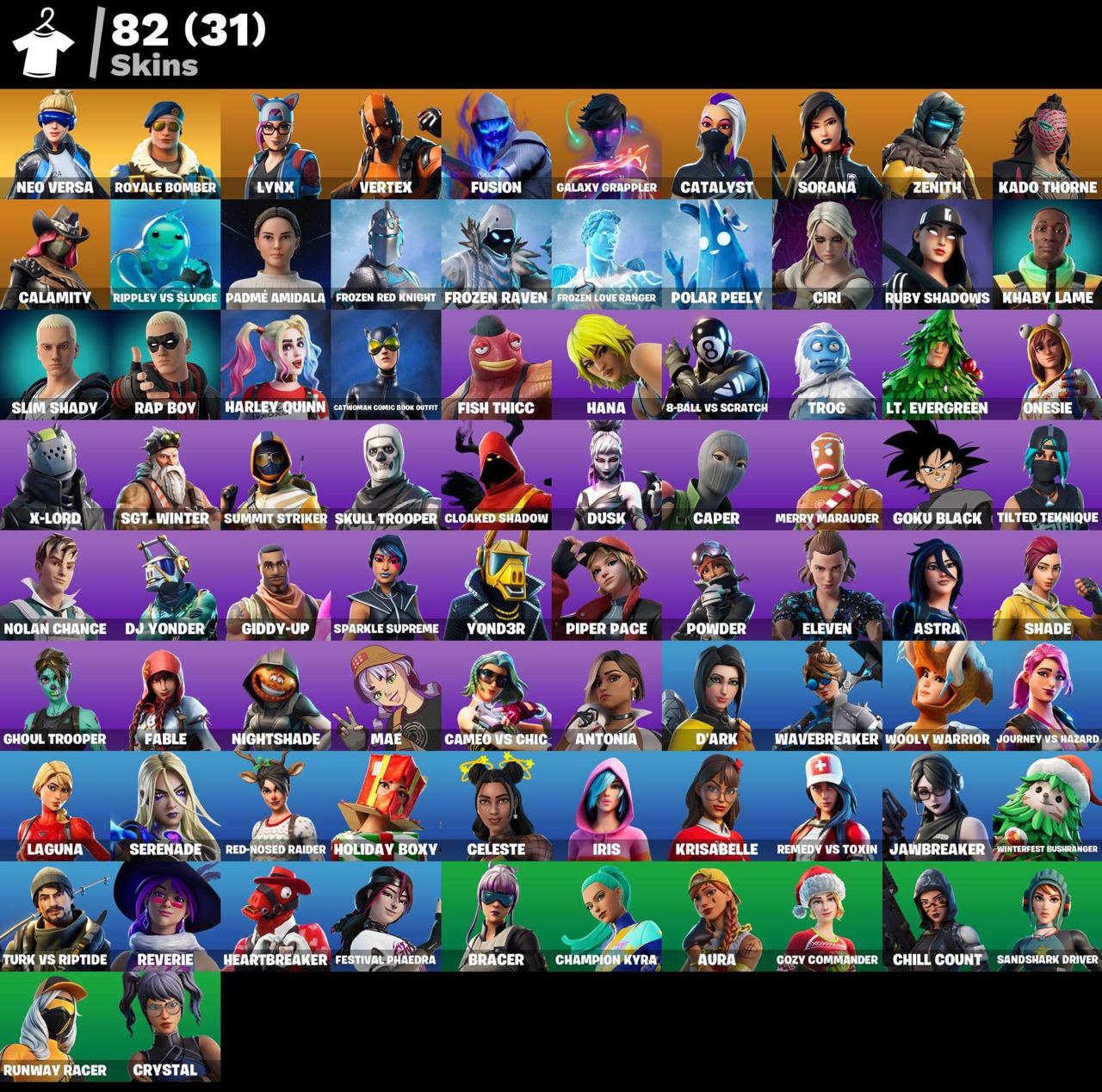 PSN/PC MAIL CAN CHANGE - CIRI - CATWOMAN - NEO VERSA - ROYALE BOMBER -  HARLEY QUINN - GALAXY GRAPPLER - VERTEX - SERENADE - ELEVEN MK239 - iGV