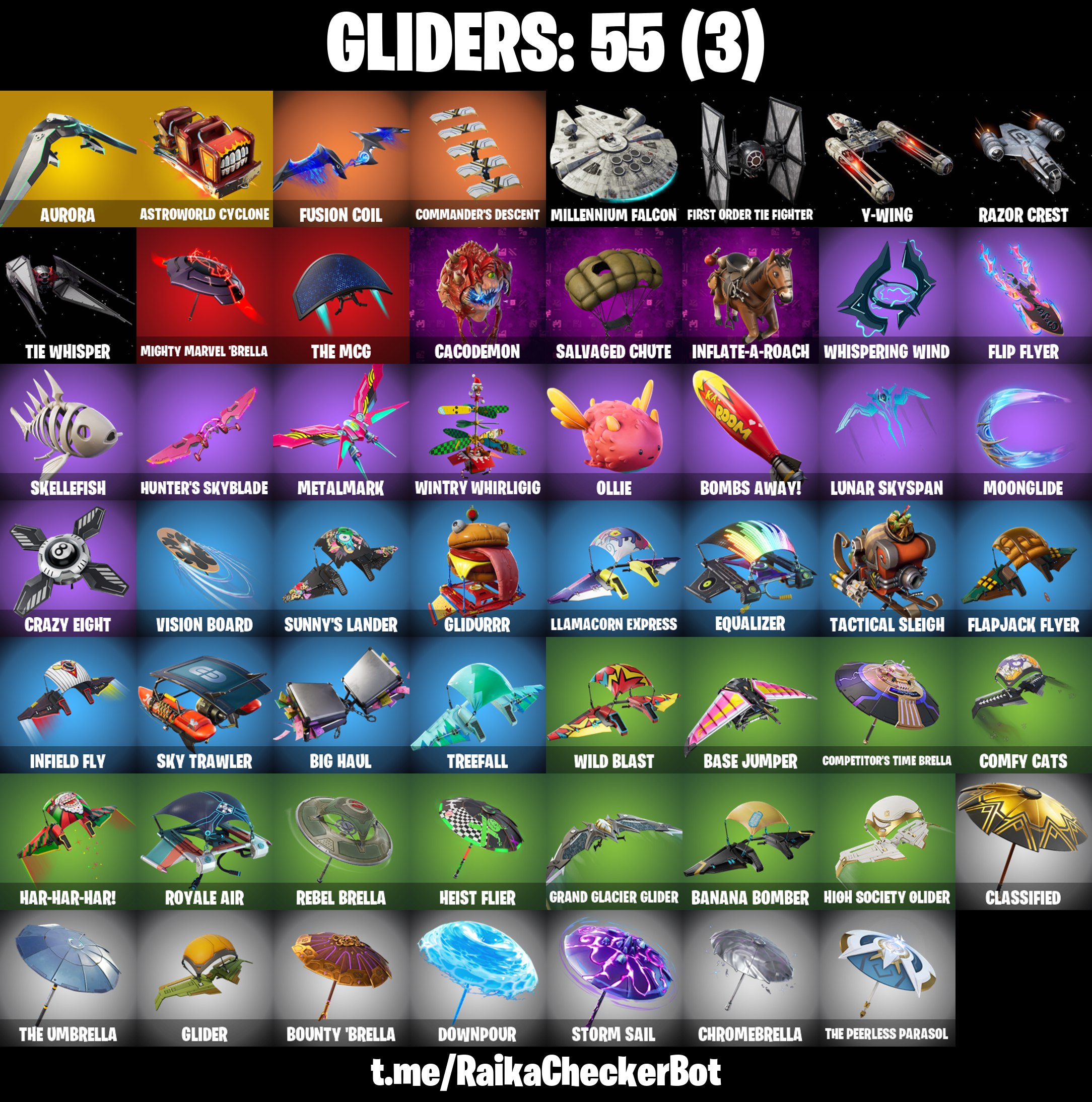  pc 55 skins eon merry mint axe minty gold midas diamond jack