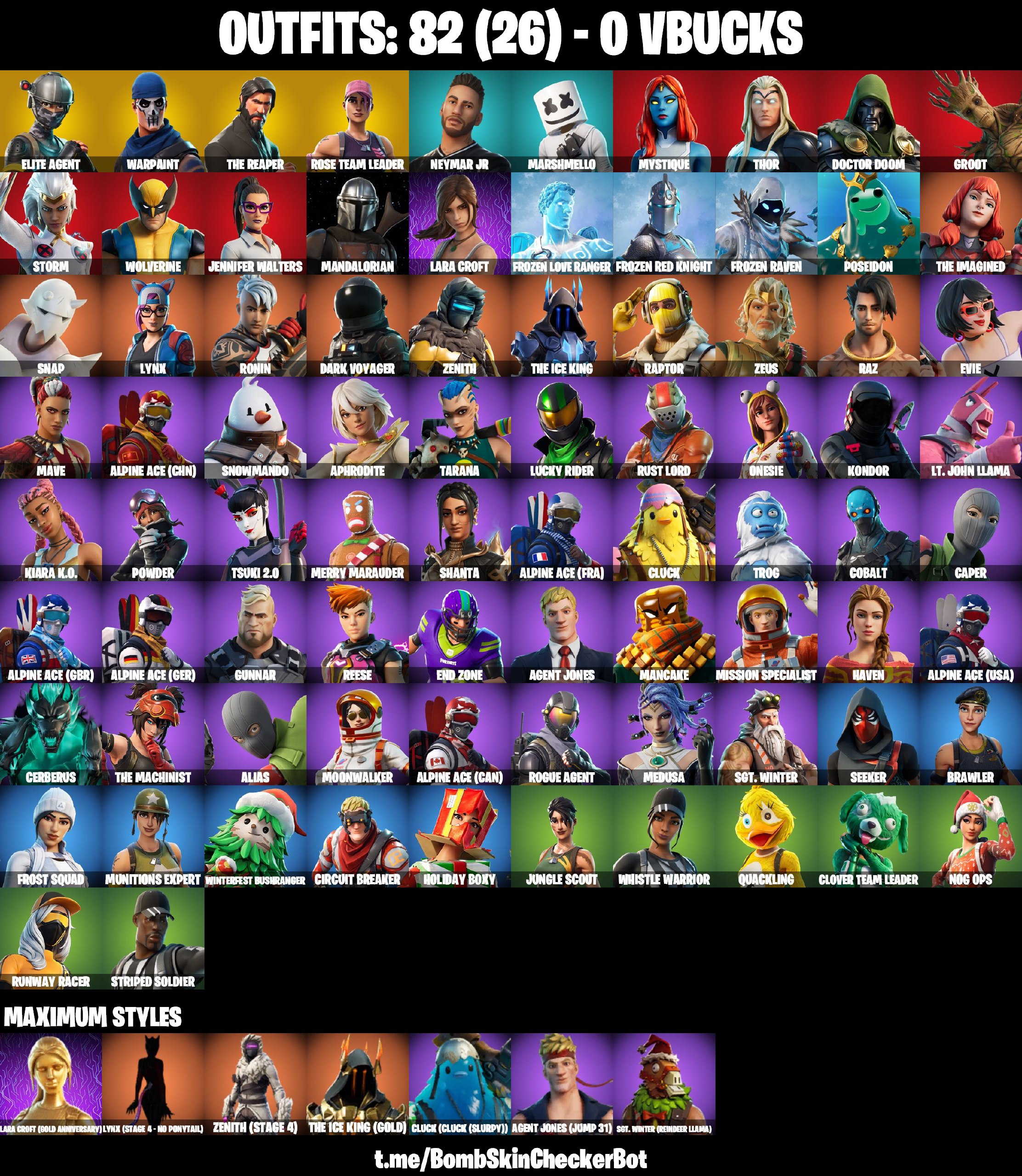 PC/XBOX/NINTENDO] 82 Skins | The Reaper , Take The L , Rogue Agent , Elite  Agent , Lara Croft , Neymar Jr , Jennifer Walters , Mandalorian - iGV