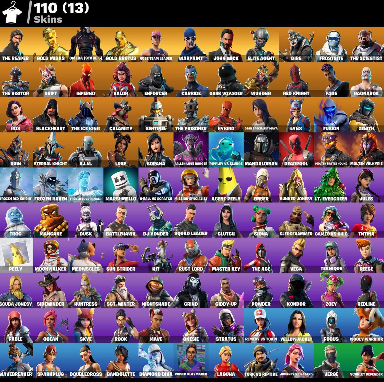 PSN/PC MAIL CAN CHANGE 110 SKINS - REAPER - MAX OMEGA - ELITE AGENT - JOHN  WICK - DOUBLE CROSS - TAKE THE L - RAMBUNCTIOUS - STW MK310 - iGV