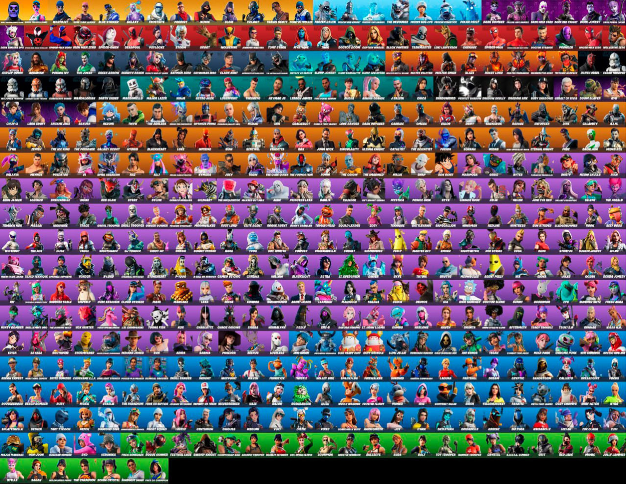 475 SKINS + OG SKULL TROOPER + OG GHOUL TROOPER + GALAXY + OLD STW ...