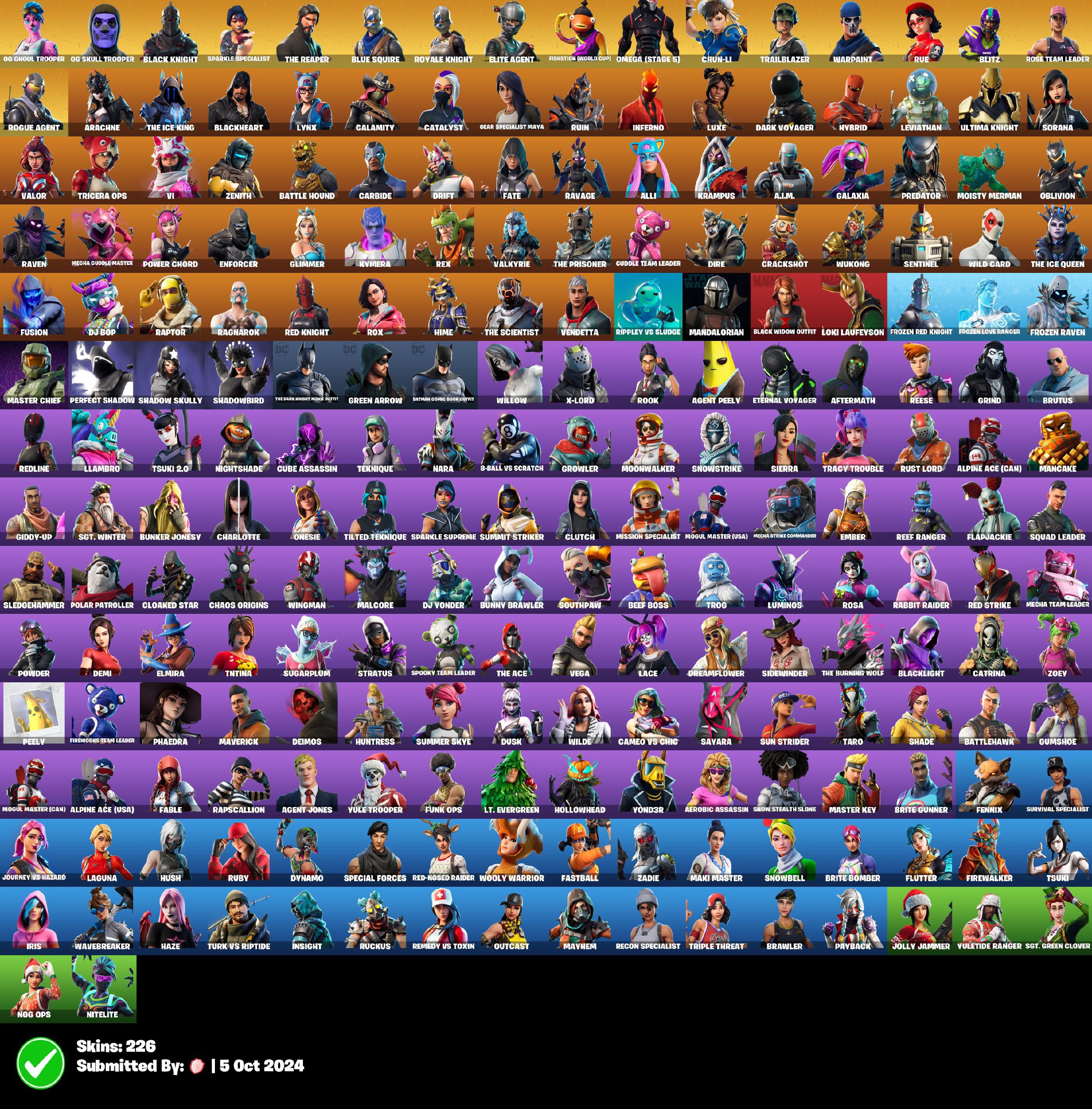 (PSN/XBOX/PC) 226 skins, OG GHOUL + OG SKULL TROOPER, RAIDER'S REVENGE ...