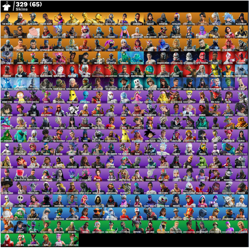 329 skins the reaper kratos master chief elite agent travis